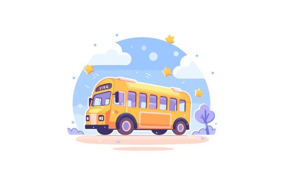 Back to-school Colorful Bus Vector