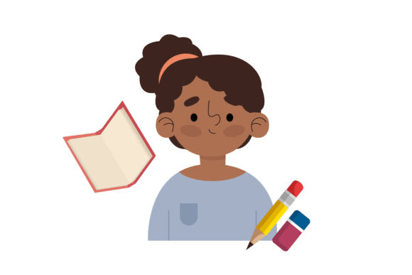 Back to School Flat People Girl Student