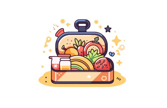 Colorful Lunchbox Flat Illustration: A Practical Choice for Designers and Educators