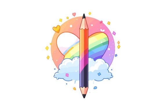 Colorful Pencil Vector Flat Illustration