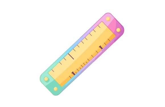 Colorful Ruler Vector Flat Illustration