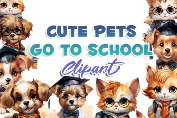 Cute Pets Go to School