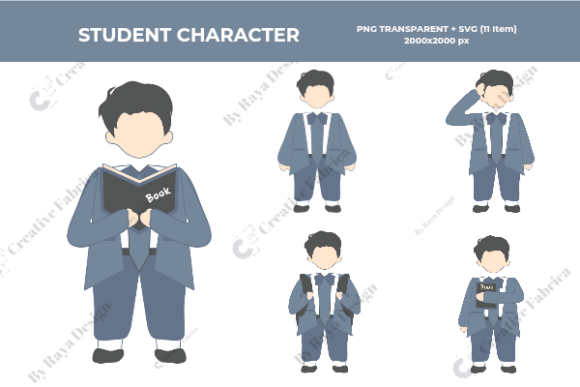 High School Character Design: Versatile SVG & PNG Assets for Education and Creativity