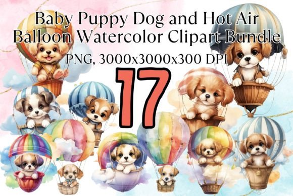 Puppy Dog Watercolor Clipart Bundle