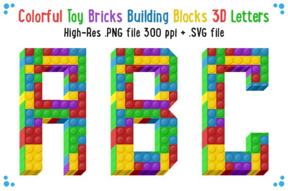 Toy Bricks 3D Alphabet Numbers